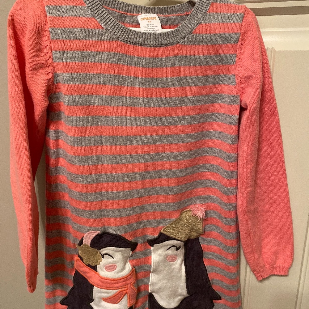 Girls size 5t Gymboree Knit Dress with Penguins